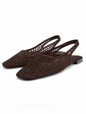 Zara Brown Woven Flats